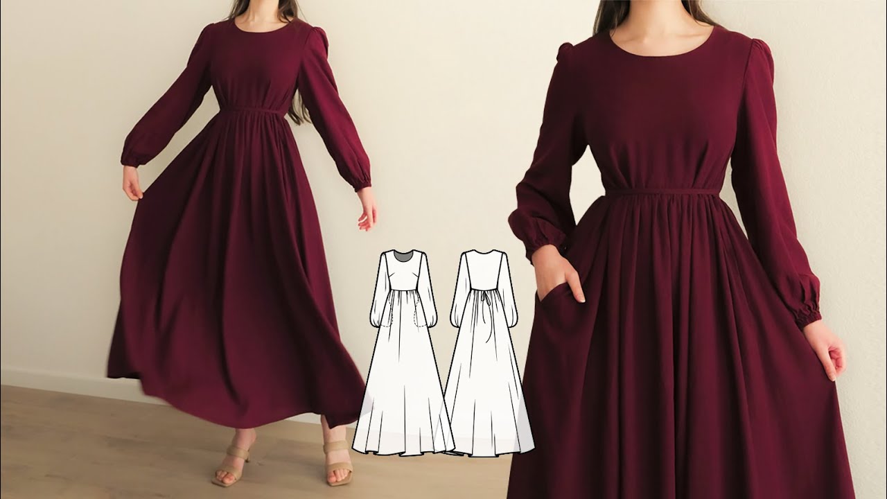 Sewing Tutorial for Modest Maxi Linen Dress + Sewing Pattern 🌸 img