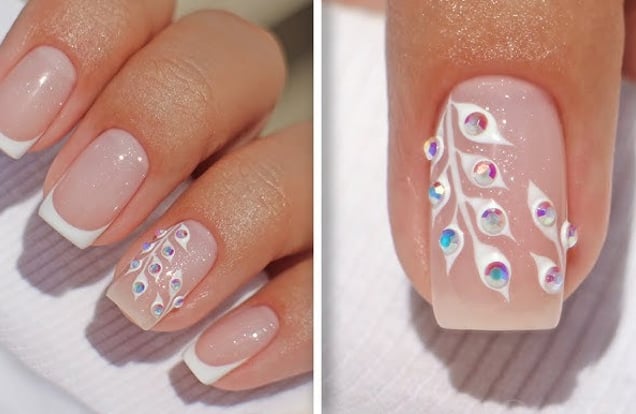 💅💜Easy french tip nail art design #nailart2024 #shorts #shortvideo img